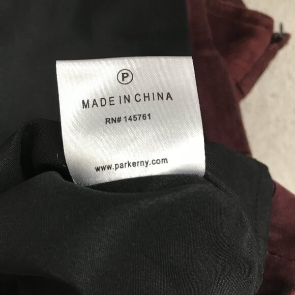 Parker Leather Mini Skirt Burgundy Lace Up Womens 6 - Picture 5 of 9